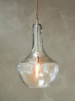Nkuku Agataria Glass Large Pendant Light, Clear, Clear