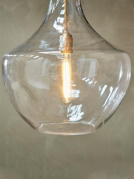 Nkuku Agataria Glass Large Pendant Light, Clear - view 2, Clear