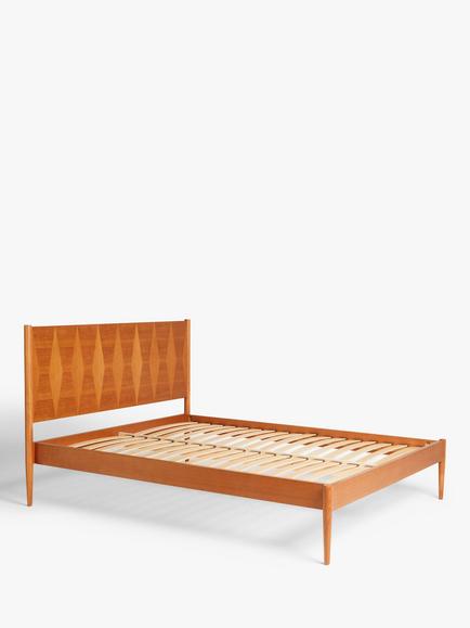 John Lewis Marquetry Wood Bed Frame, Double, Natural, Natural