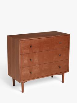 John Lewis Marquetry 3 Drawer Wood Chest, Natural, Natural