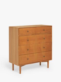 John Lewis Marquetry 5 Drawer Wood Chest, Natural, Natural