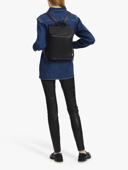 Longchamp Le Foulonné Leather Backpack - view 2, Black