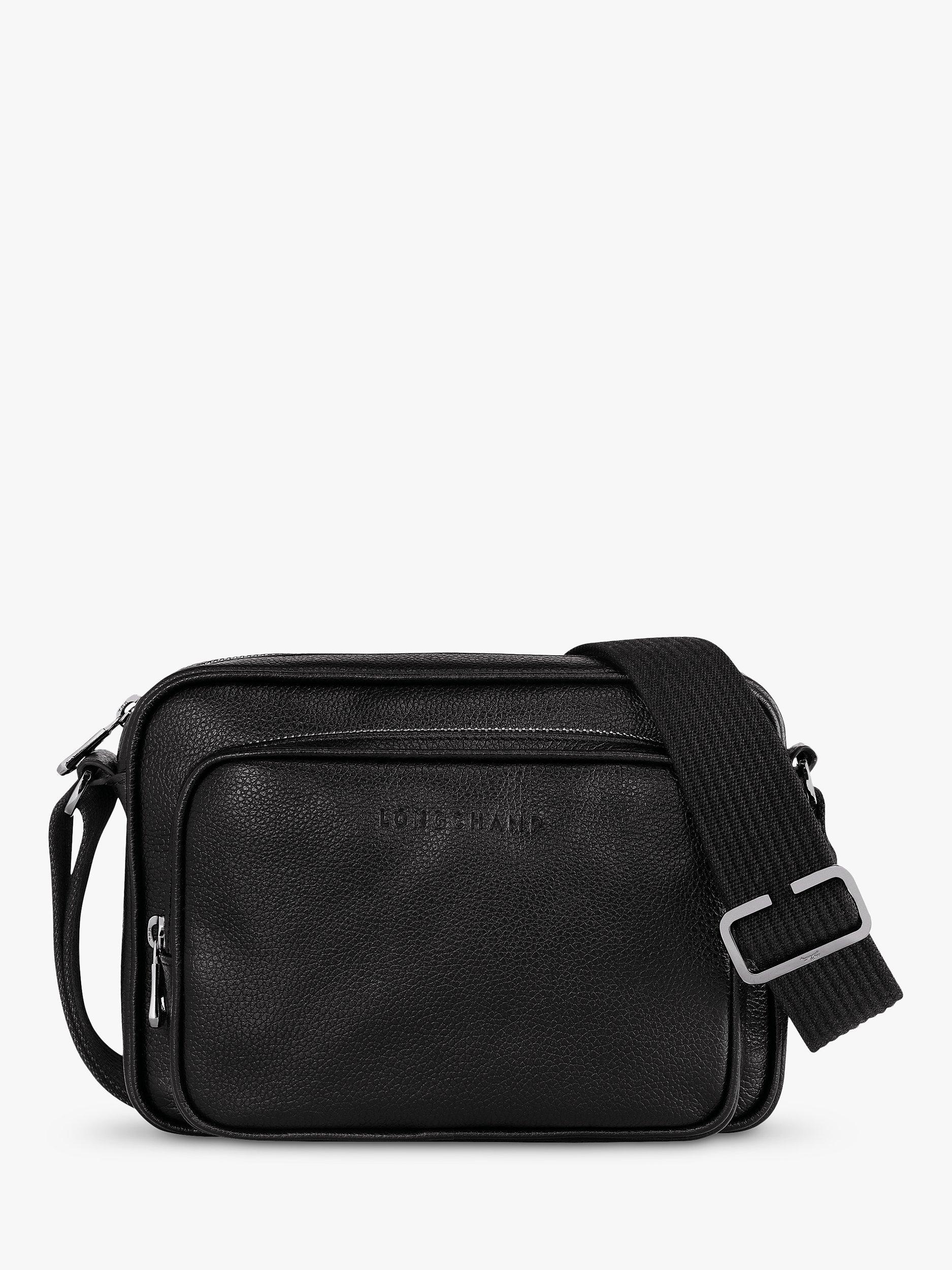 Product image 1 of 3, which shows Longchamp Le Foulonné Leather Camera Bag, Black