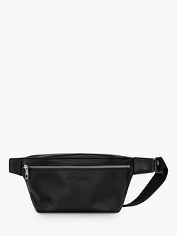 Longchamp Le Foulonné Leather Belt Bag, Black