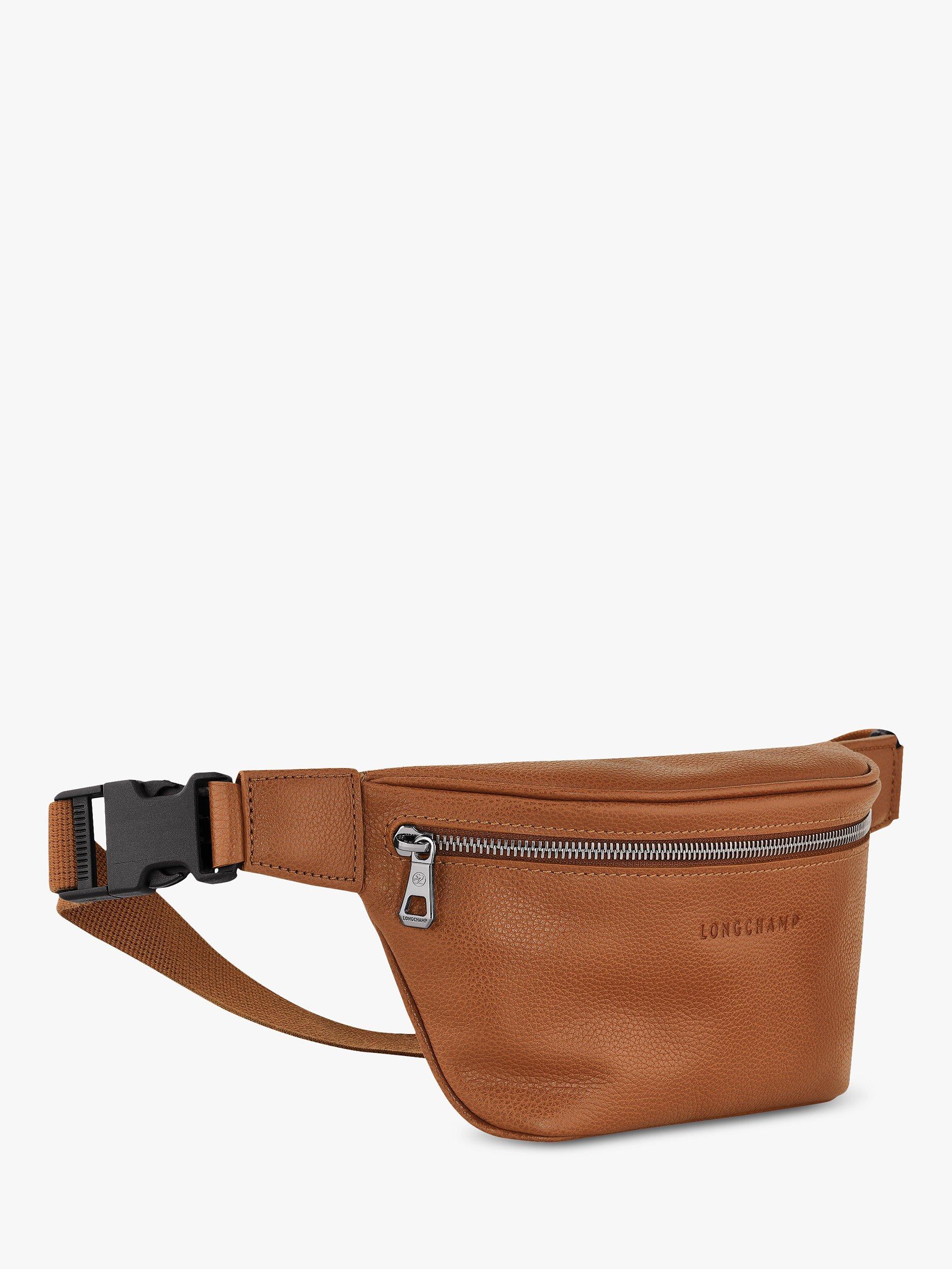 Product image 3 of 6, which shows Longchamp Le Foulonné Leather Belt Bag, Caramel