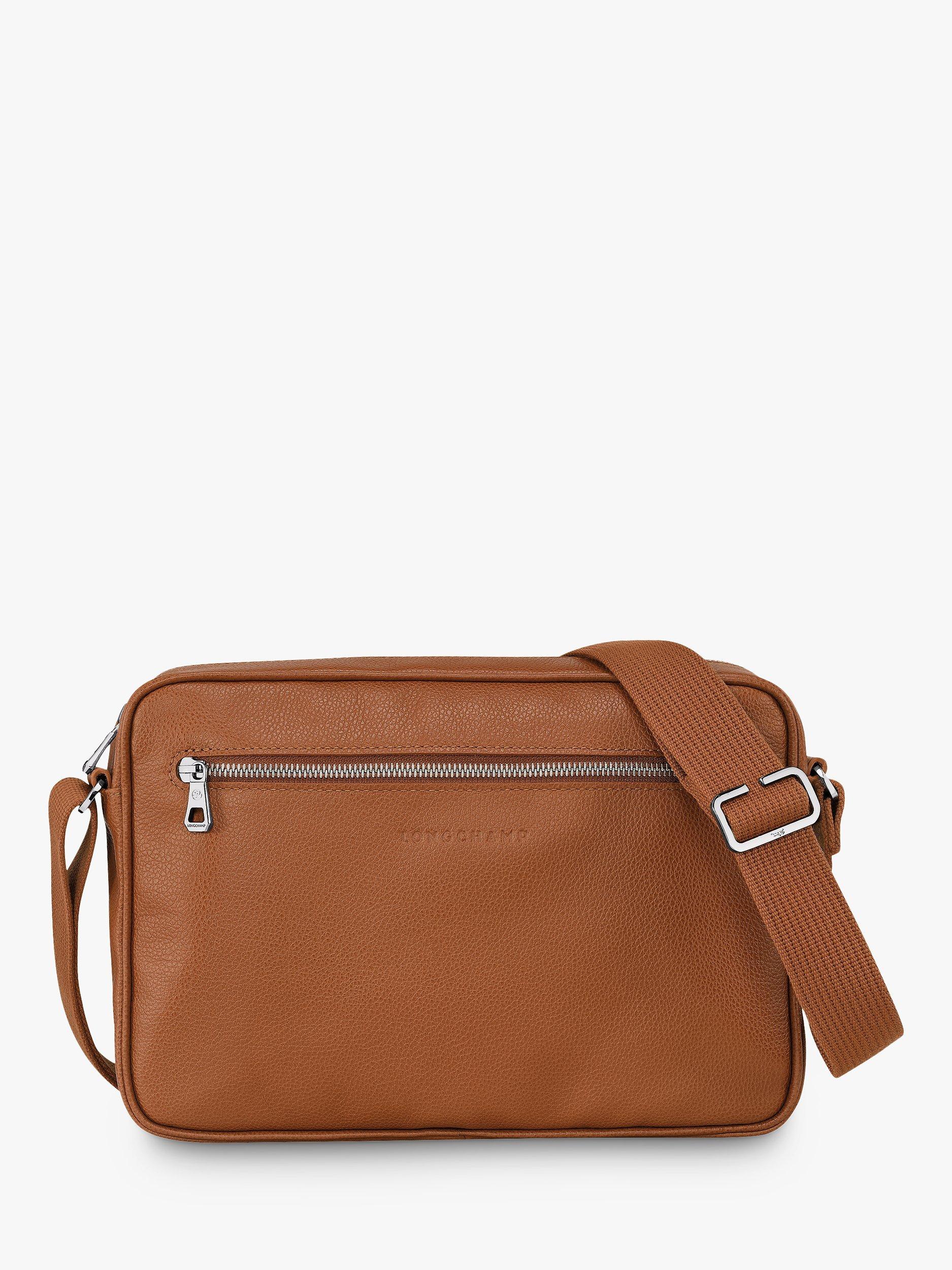 Longchamp Le Foulonné Leather Crossbody Bag, Caramel