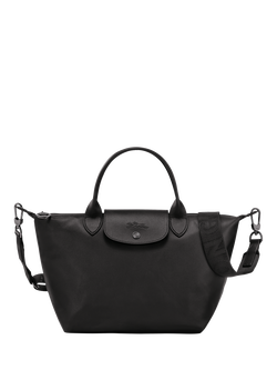 Longchamp Le Pliage Xtra Small Leather Top Handle Bag, Black
