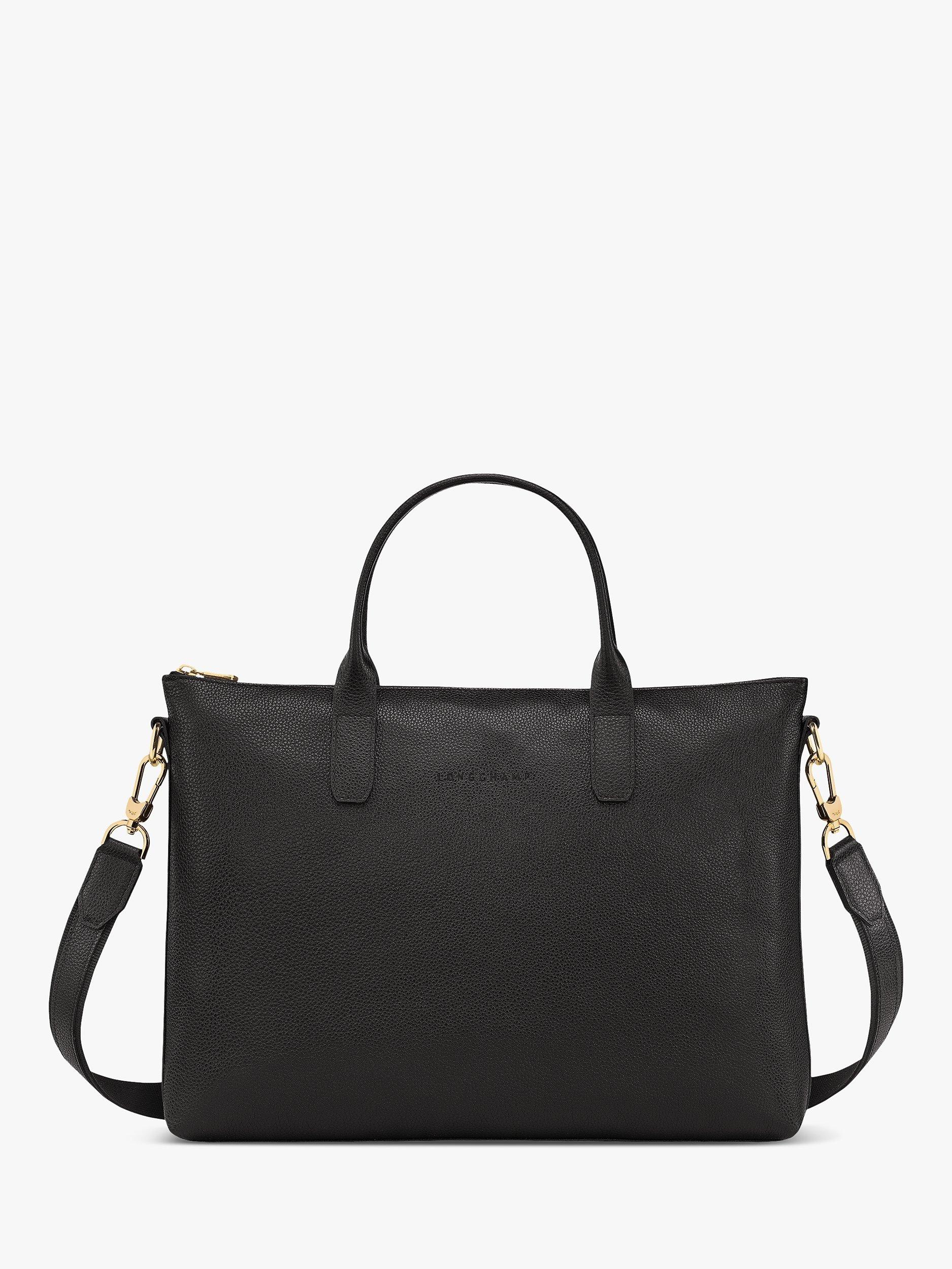 Product image 1 of 4, which shows Longchamp Le Foulonné Small Briefcase, Black