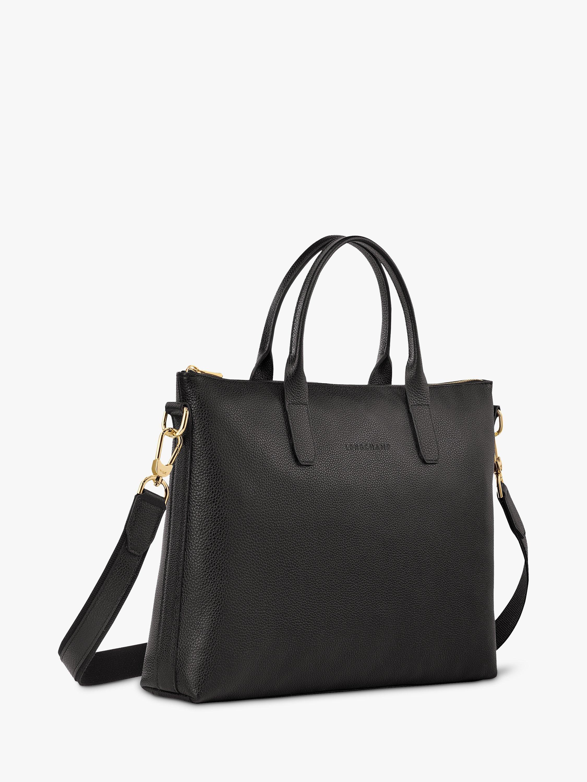 Product image 2 of 4, which shows Longchamp Le Foulonné Small Briefcase, Black