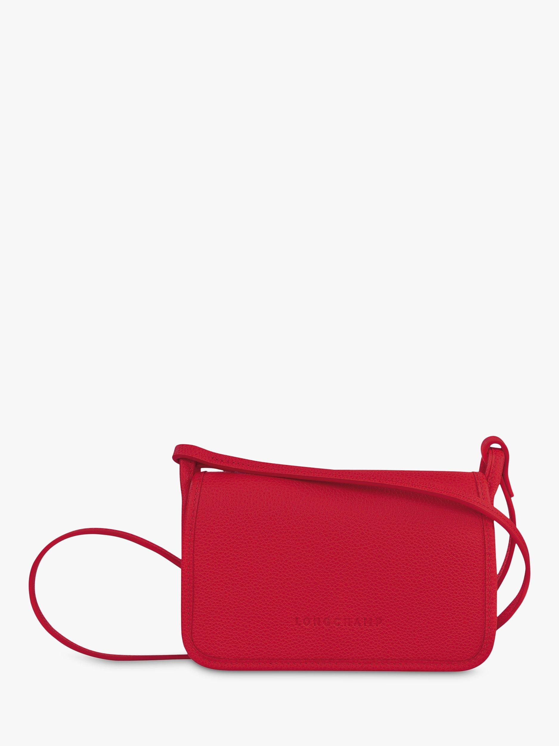 Longchamp Le Foulonné Leather Wallet on Shoulder Strap, Love
