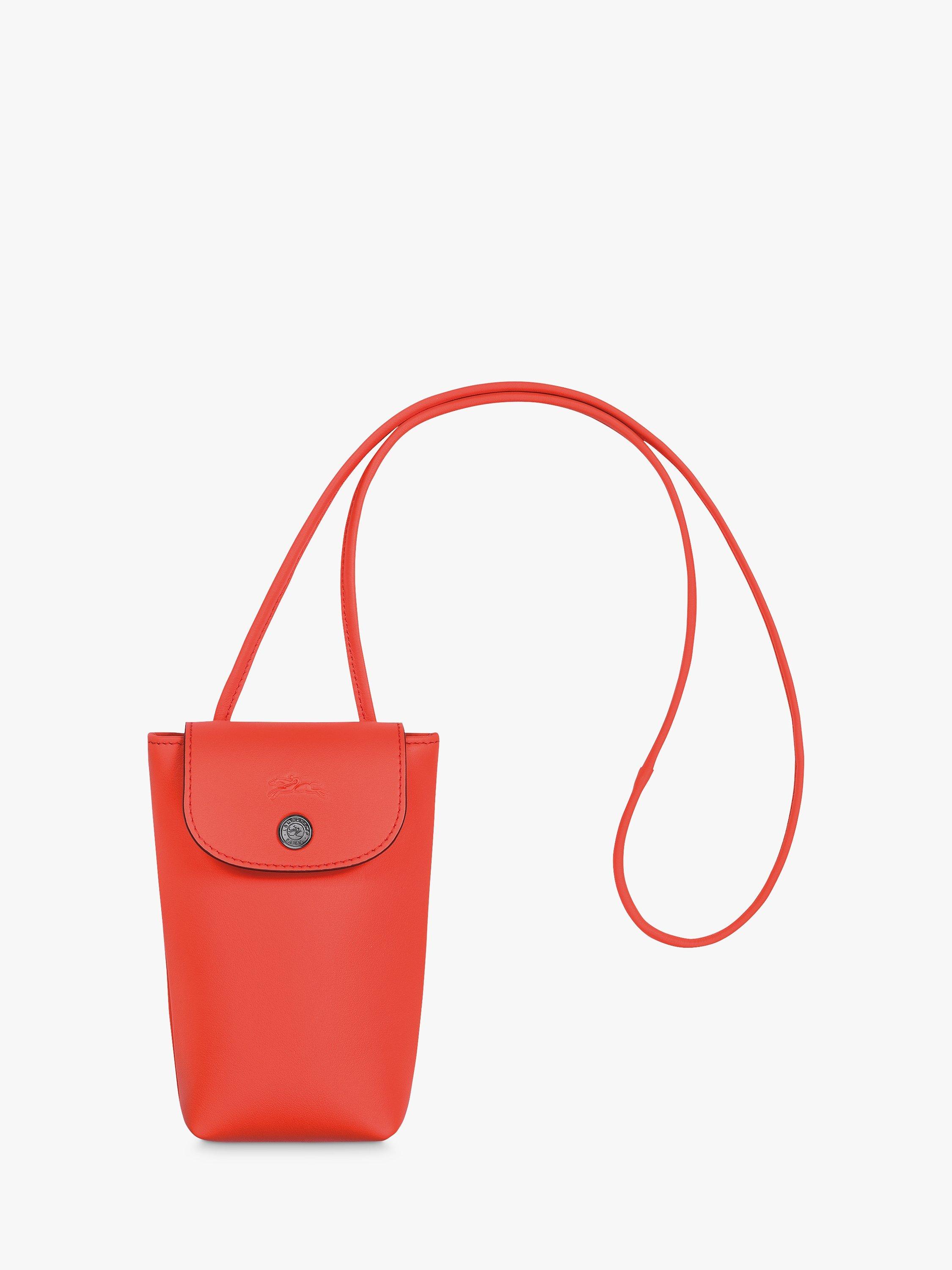 Longchamp Le Pliage Xtra Leather Phone Case Pouch, Orange