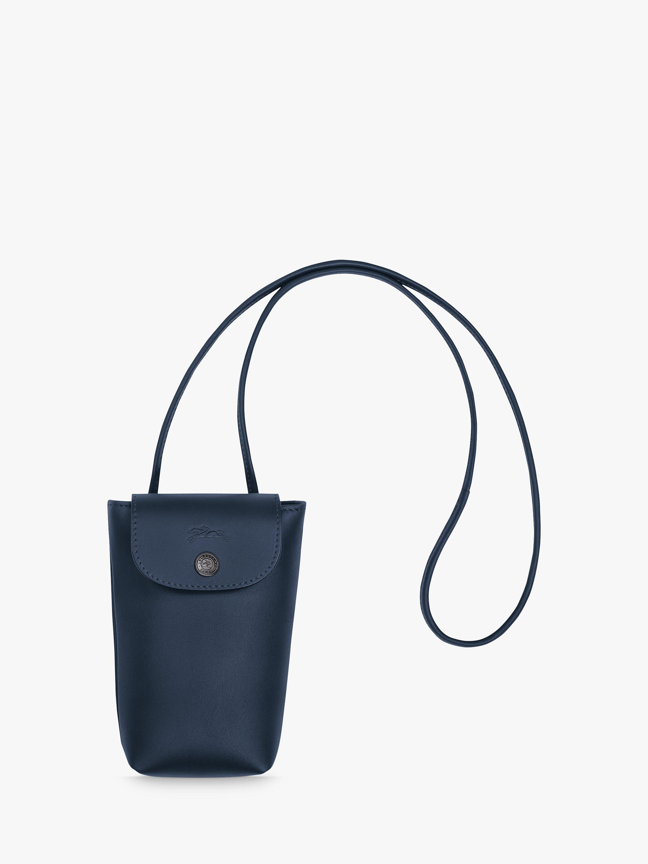 Longchamp Le Pliage Xtra Leather Phone Case Pouch, Navy