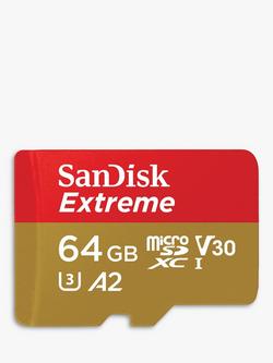 SanDisk Extreme UHS-1, Class 10, microSD Card, up to 190MB/s Read Speed, 64GB, Black