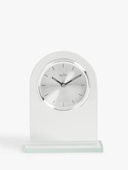 Acctim Ledburn Glass Mantel Clock, Clear/Silver, H17cm, Silver