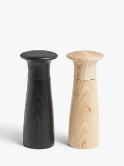 John Lewis Leckford Salt & Pepper Mills, FSC-Certified (Ash Wood), Black/Natural, Multi