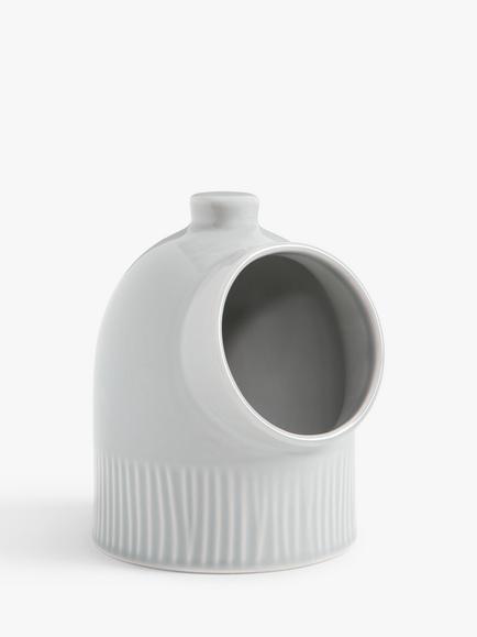 John Lewis Leckford Fine China Salt Pig, Grey, Grey