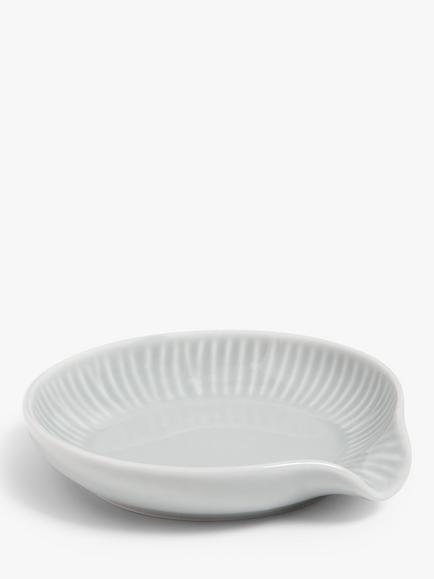 John Lewis Leckford Fine China Spoon Rest, Grey, Grey
