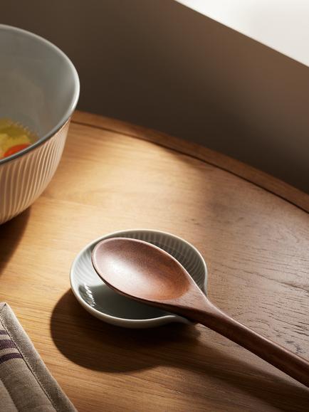 John Lewis Leckford Fine China Spoon Rest, Grey - view 2, Grey