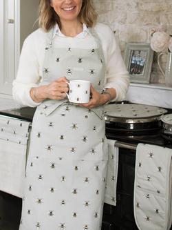 Sophie Allport Bee Cotton Apron, Green/Multi - view 2, Green/Multi
