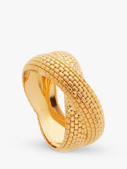 Monica Vinader Heirloom Woven Cross Ring, Gold, Gold