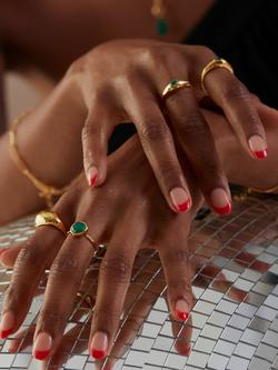 Monica Vinader Green Onyx Siren Stacking Ring, Gold - view 2, Gold