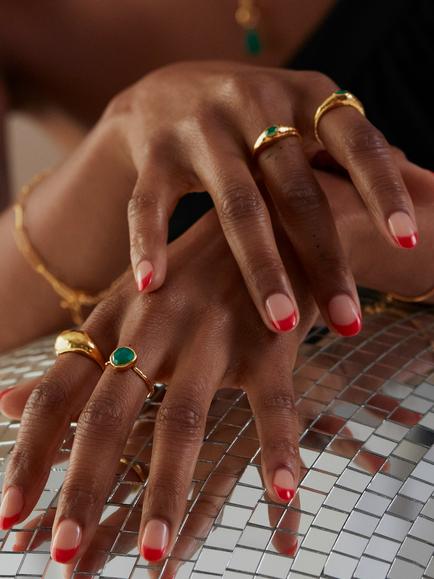 Monica Vinader MV Siren™ Gemstone Ring - view 2, Gold