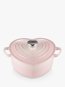 Le Creuset Cast Iron Heart Casserole, Shell Pink