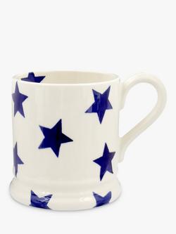 Emma Bridgewater Blue Star Half Pint Mug, 300ml, Cream/Blue, Cream/Blue