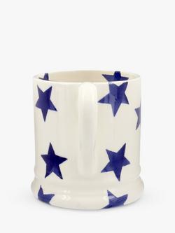 Emma Bridgewater Blue Star Half Pint Mug, 300ml, Cream/Blue - view 2, Cream/Blue
