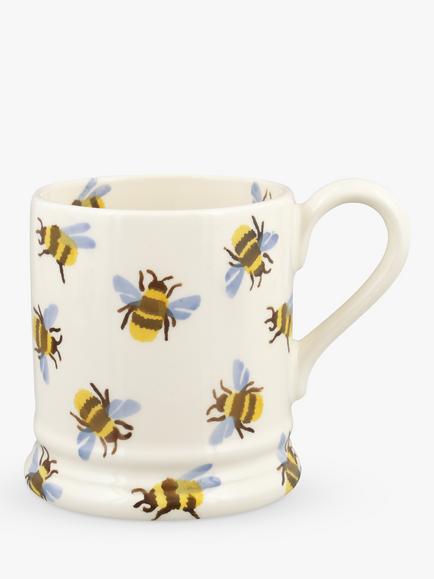 Emma Bridgewater Bumblebee Half Pint Mug, 300ml, Yellow/Multi, Yellow/Multi