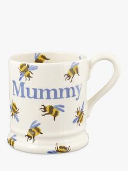 Emma Bridgewater Bumblebee 'Mummy' Half Pint Mug, 300ml, Yellow/Multi, Yellow/Multi