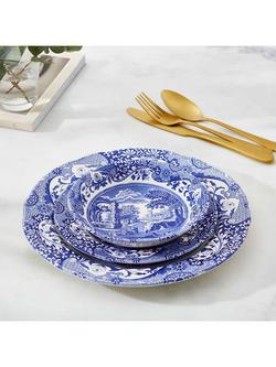Spode Blue Italian Earthenware Side Plate, 19cm, Blue/White, Seconds - view 2, Blue/White