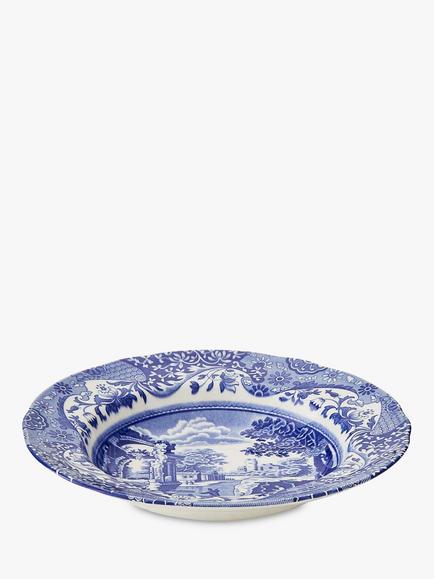 Spode Blue Italian Earthenware Soup Bowl, 23cm, Blue/White, Seconds, Blue/White