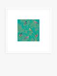 John Lewis Sara Miller 'Green Birds' Framed Print & Mount, 52 x 52cm, Green