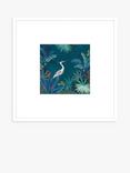John Lewis Sara Miller 'Heron' Framed Print & Mount, 52 x 52cm, Teal/Multi