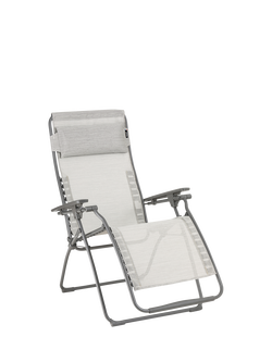 Lafuma Futura Recliner Batyline Duo Sun Lounger, Galet White
