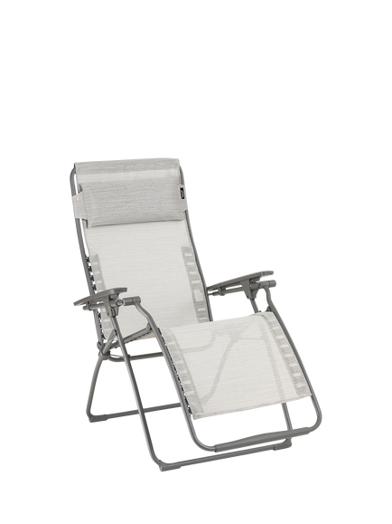 Lafuma Futura Recliner Batyline Duo Sun Lounger, Galet White