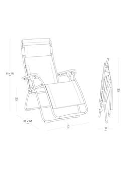 Lafuma Futura Recliner Batyline Duo Sun Lounger - view 2, Galet White