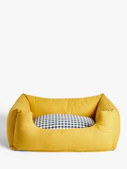 John Lewis Gingham Pet Bed - view 2, Yellow