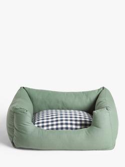 John Lewis Gingham Pet Bed, Seafoam