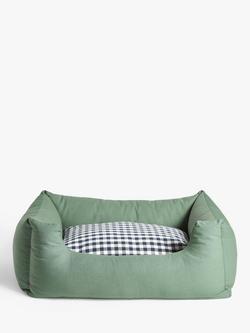 John Lewis Gingham Pet Bed - view 2, Seafoam