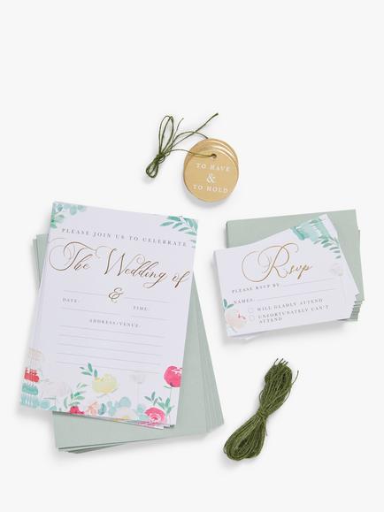 John Lewis Floral Wedding Invitations, Multi, Pack of 10, Multi