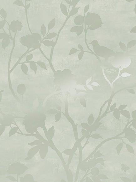 Laura Ashley Eglantine Silhouette Wallpaper, Eau de Nil 113373, Eau De Nil