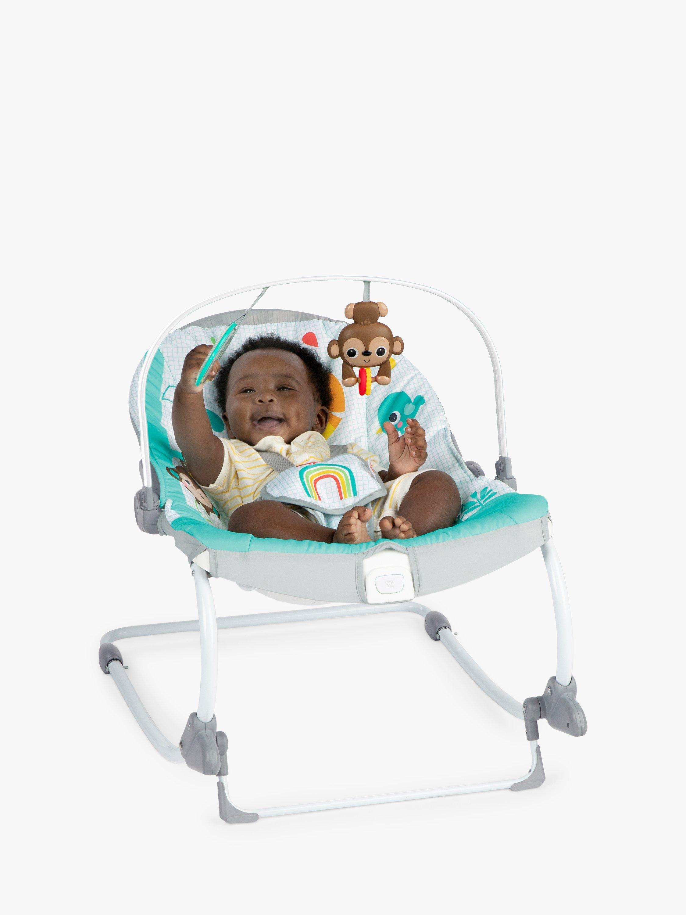 Bright Starts Wild Vibes 2 in 1 Baby Rocker Stationary Seat