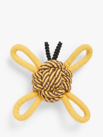John Lewis Chevron Stripe Rope Dog Toy, Yellow, Yellow