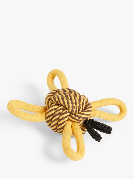 John Lewis Chevron Stripe Rope Dog Toy, Yellow - view 2, Yellow