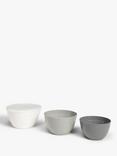 John Lewis Nesting Plastic Mixing Bowls with Lid, Set of 3, Grey