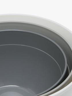 John Lewis Nesting Plastic Mixing Bowls with Lid, Set of 3, Grey - view 2, Grey