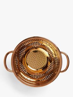 John Lewis Stainless Steel Footed Colander, Dia.23cm, Copper - view 2, Silver