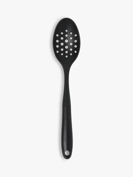 John Lewis Nylon Slotted Spoon, Black